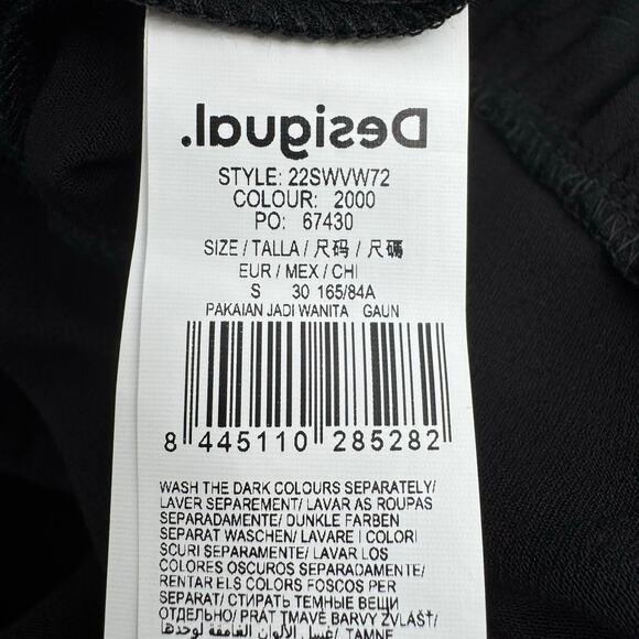 Desigual Calendula Balloon Sleeve V-Neck Tiered Mini Dress in Black Size S NWT - Picture 14 of 16